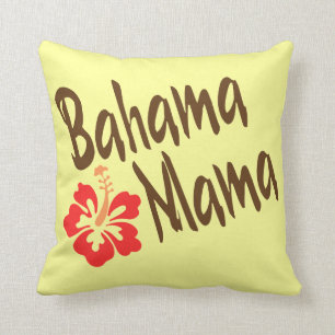 Bahama Mama with hibiscus Throw Pillow