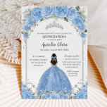 Bahama Sky Blue Floral Dress Silver Quinceañera  Invitation<br><div class="desc">This chic Quinceañera / Sweet 16 birthday invitation features a silver arch frame adorned by watercolor bahama sky blue floral, soft greenery and a girl in lovely bahama blue dress. Personalize it easily and quickly. Simply click the Edit Using Design Tools button to further edit the text, wording, font style,...</div>