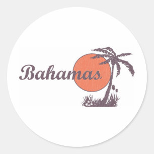 Bahama Worn Retro Classic Round Sticker