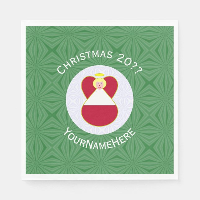 Bahaman Flag Angel Christmas Party Napkin (Front)