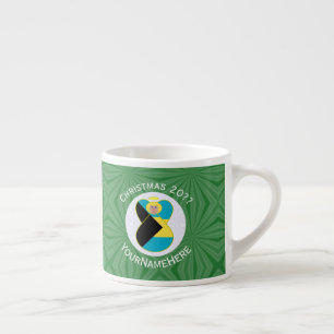 Bahaman Flag Blonde Angel Christmas Personalized  Espresso Cup