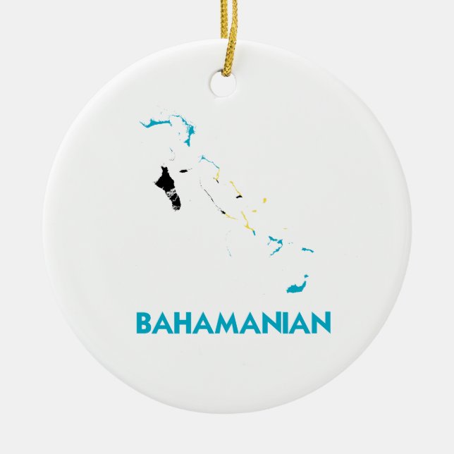 BAHAMANIAN MAP CERAMIC ORNAMENT (Front)