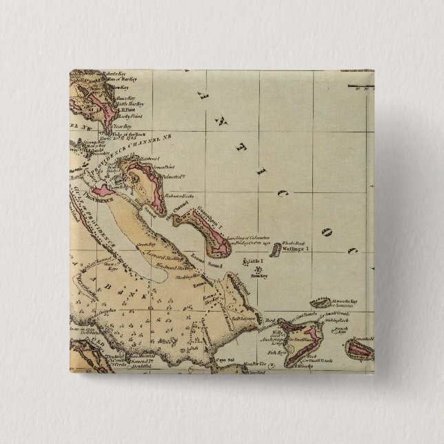 Bahamas 2 Inch Square Button (Front)