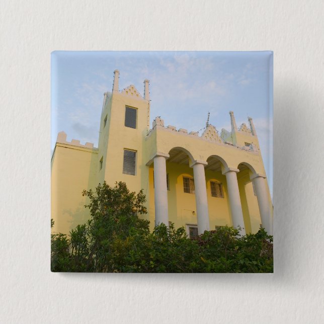 BAHAMAS, Abacos, Great Abaco Island, Marsh 2 Inch Square Button (Front)