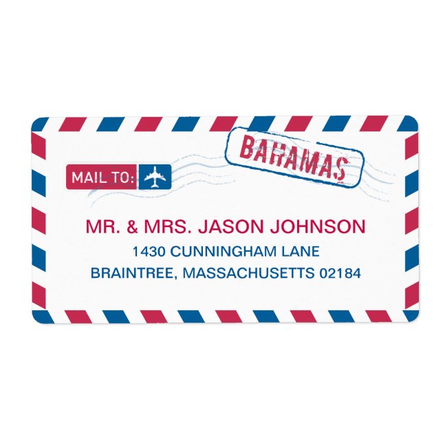 Bahamas Airmail Address Mailing (Front)