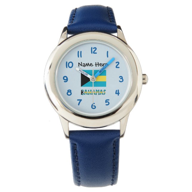 Bahamas and Bahaman Flag Personalized  Watch (Front)