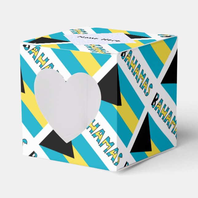 Bahamas and Bahaman Flag Tiled Personalized  Favor Box (Front Side)