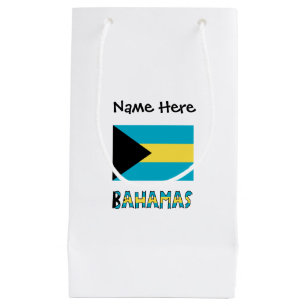 Bahamas Bahaman Flag Personalized Name  Small Gift Bag
