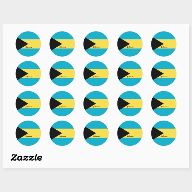 Bahamas & Bahamas flag patriots, holiday / sports Classic Round Sticker (Sheet)
