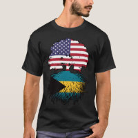 Bahamas Bahamian American USA Tree Roots Flag