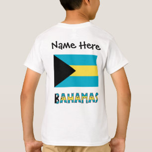 Bahamas Bahamian Flag Black Personalization  T-Shirt