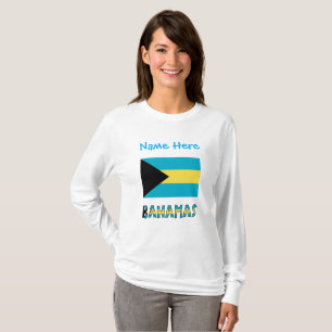 Bahamas Bahamian Flag Blue Personalization T-Shirt