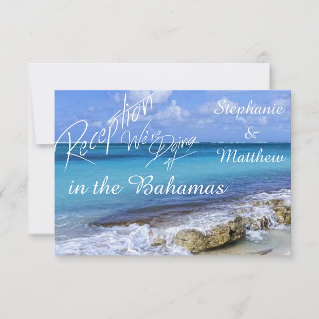 BAHAMAS BEACH SHORE Carte de mariage (Devant)