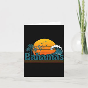 Bahamas Beach Summer Vacation Retro Sunset 70s 80s Card