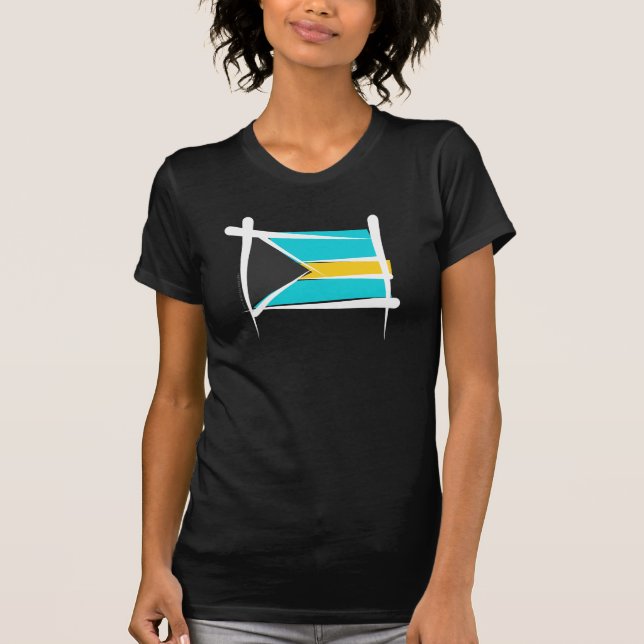 Bahamas Brush Flag T-Shirt (Front)