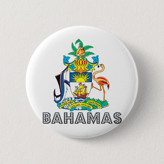 Bahamas Coat of Arms 2 Inch Round Button (Front)