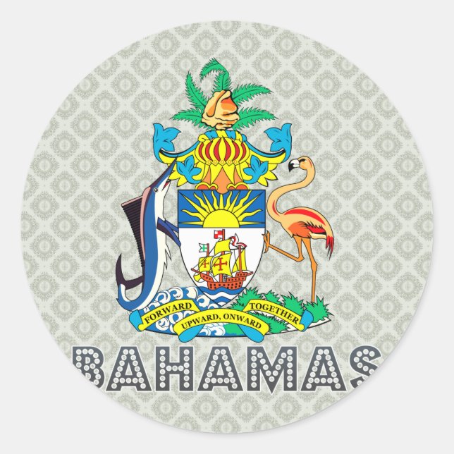 Bahamas Coat of Arms Classic Round Sticker (Front)