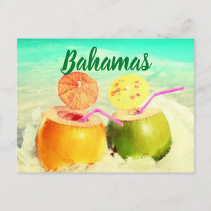 Bahamas coconuts postcard