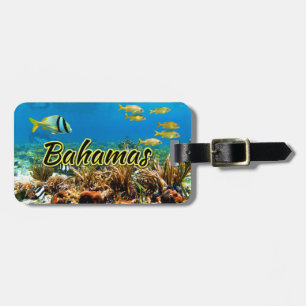 Bahamas coral reef luggage tag
