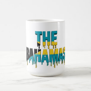 Bahamas Drip Text Caribbean Flag Design Fan Coffee Mug