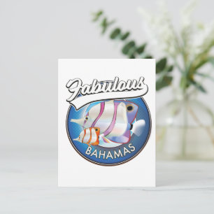 Bahamas fabulous logo postcard