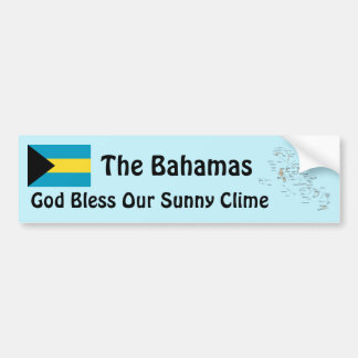 Bahamas Flag and Map Bumper Sticker