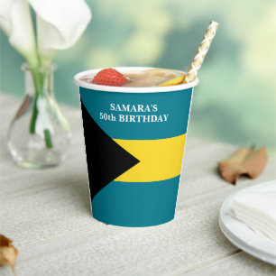 Bahamas Flag Bahamian Birthday Party Paper Cups