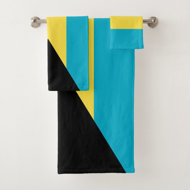 Bahamas Flag Bath Towel Set (Insitu)