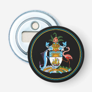 Bahamas Flag Bottle Opener, Bahamas Emblem / Party Opener