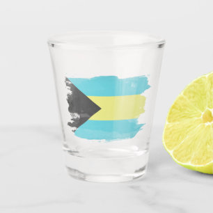 Bahamas flag brush stroke, national flag shot glass