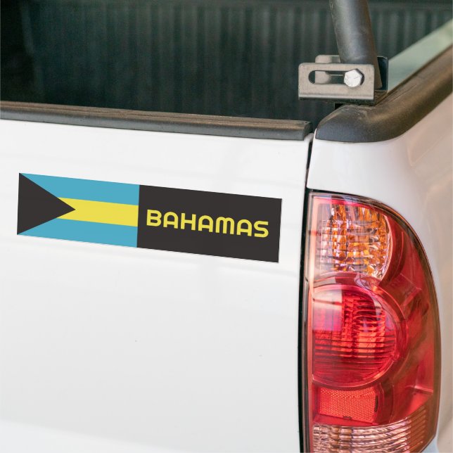 Bahamas Flag Bumper Sticker (On Truck)