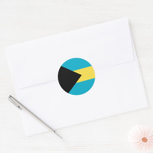 Bahamas flag classic round sticker (Envelope)