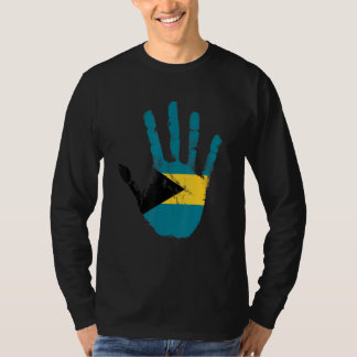 Bahamas Flag Hand Sport Proudly Nassau Bahamaer Fo T-Shirt