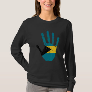Bahamas Flag Hand Sport Proudly Nassau Bahamaer Fo T-Shirt