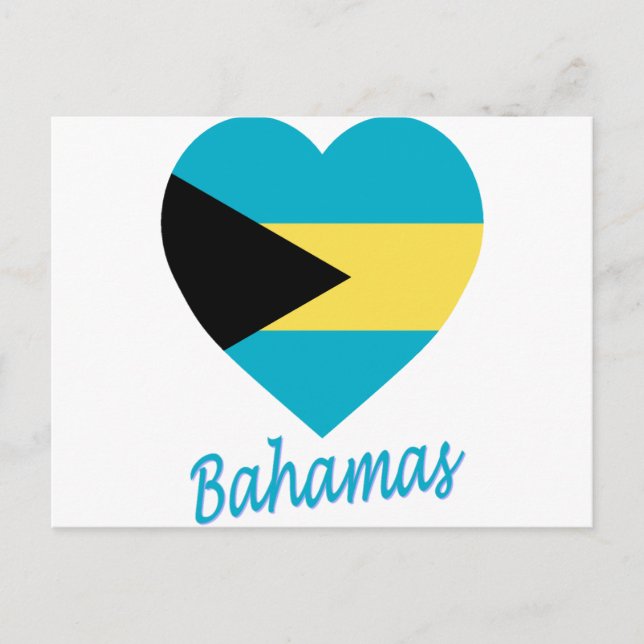 Bahamas Flag Heart Postcard (Front)