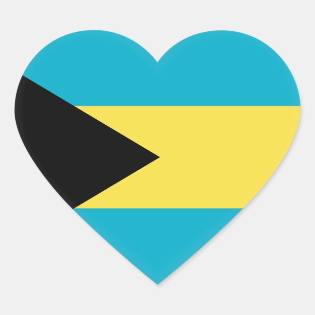 Bahamas Flag Heart Sticker (Front)