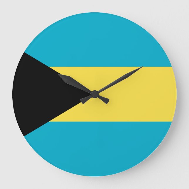 Bahamas Flag Large Clock (Front)