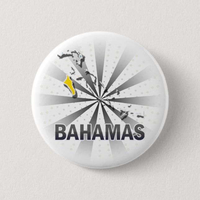 Bahamas Flag Map 2.0 2 Inch Round Button (Front)