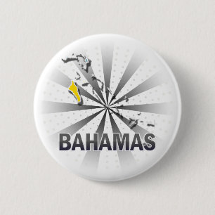 Bahamas Flag Map 2.0 2 Inch Round Button