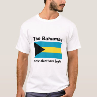 Bahamas Flag + Map + Text T-Shirt