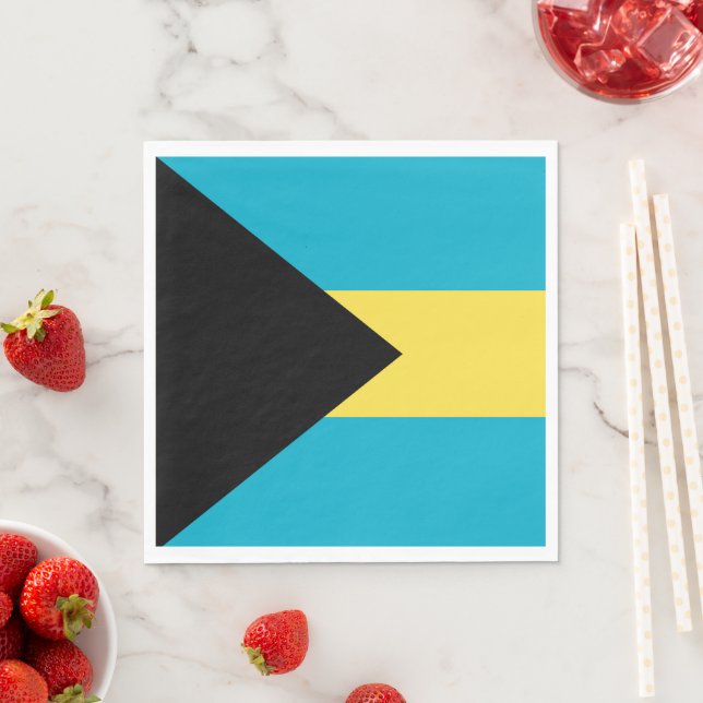 Bahamas flag napkin (Insitu)