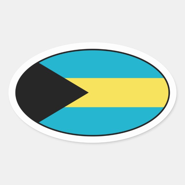 Bahamas Flag Oval Sticker (Front)