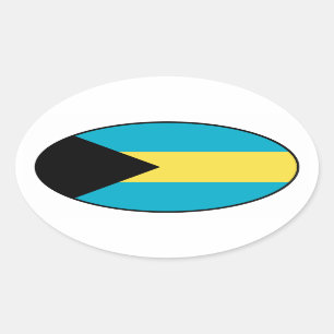 Bahamas Flag Oval Sticker