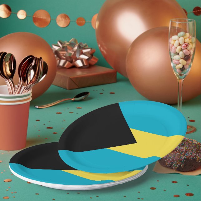 Bahamas flag paper plate (Multi)