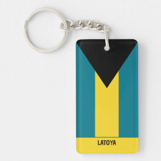Bahamas Flag Patriotic Personalized Keychain
