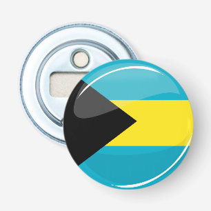 Bahamas Flag Round and Glossy Bottle Opener