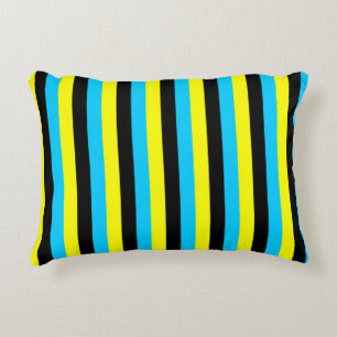 bahamas flag stripes country pattern blue yellow b accent pillow