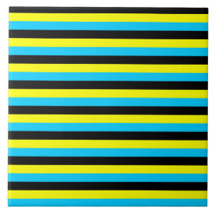 bahamas flag stripes country pattern blue yellow b tile