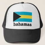 Bahamas Flag Text Design Trucker Hat<br><div class="desc">A great hat to bring with you on your Caribbean cruise! It features the Flag of the Bahamas. Bahamas typography text and flag design.</div>