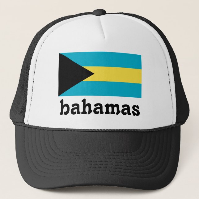 Bahamas Flag Text Design Trucker Hat (Front)